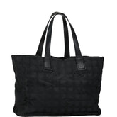 シャネル ニュートラベルライン トートMM トートバッグ A15991  ブラック ナイロン レザー レディース CHANEL 【中古】